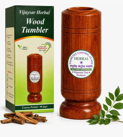 Vijaysar Wood tumbler /Diabetes Control Glass health edition - water glass