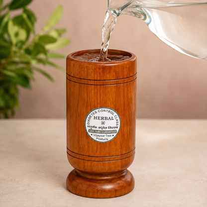 Vijaysar Wood tumbler /Diabetes Control Glass health edition - water glass